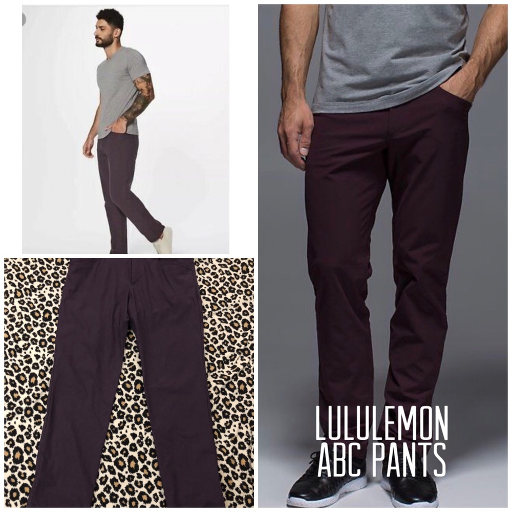 🏟HP🏟 Lululemon ABC Pants Black Cherry 38w x 34L
